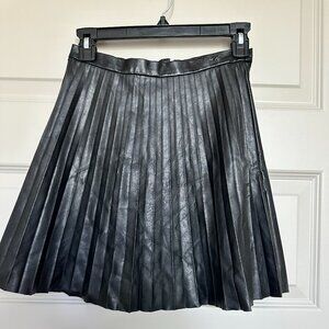 J Crew Pleated Leather Skirt
